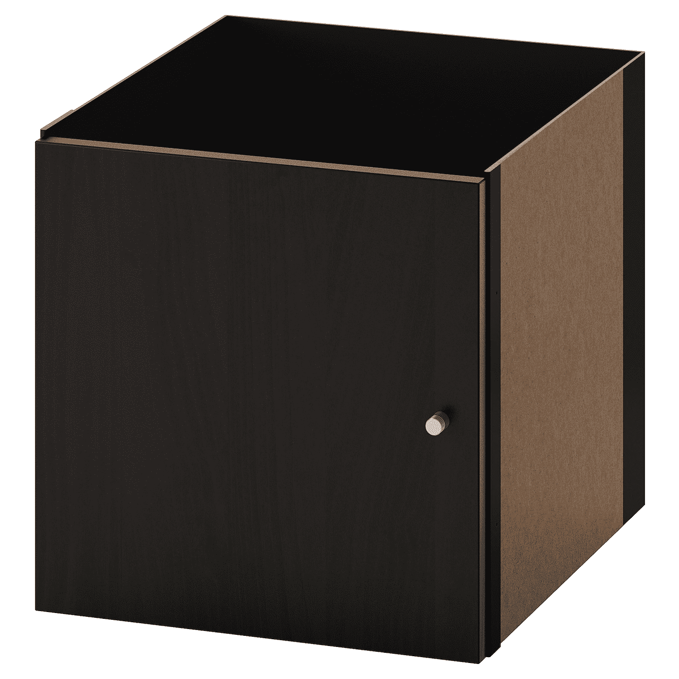 KALLAX Insert with door, black-brown