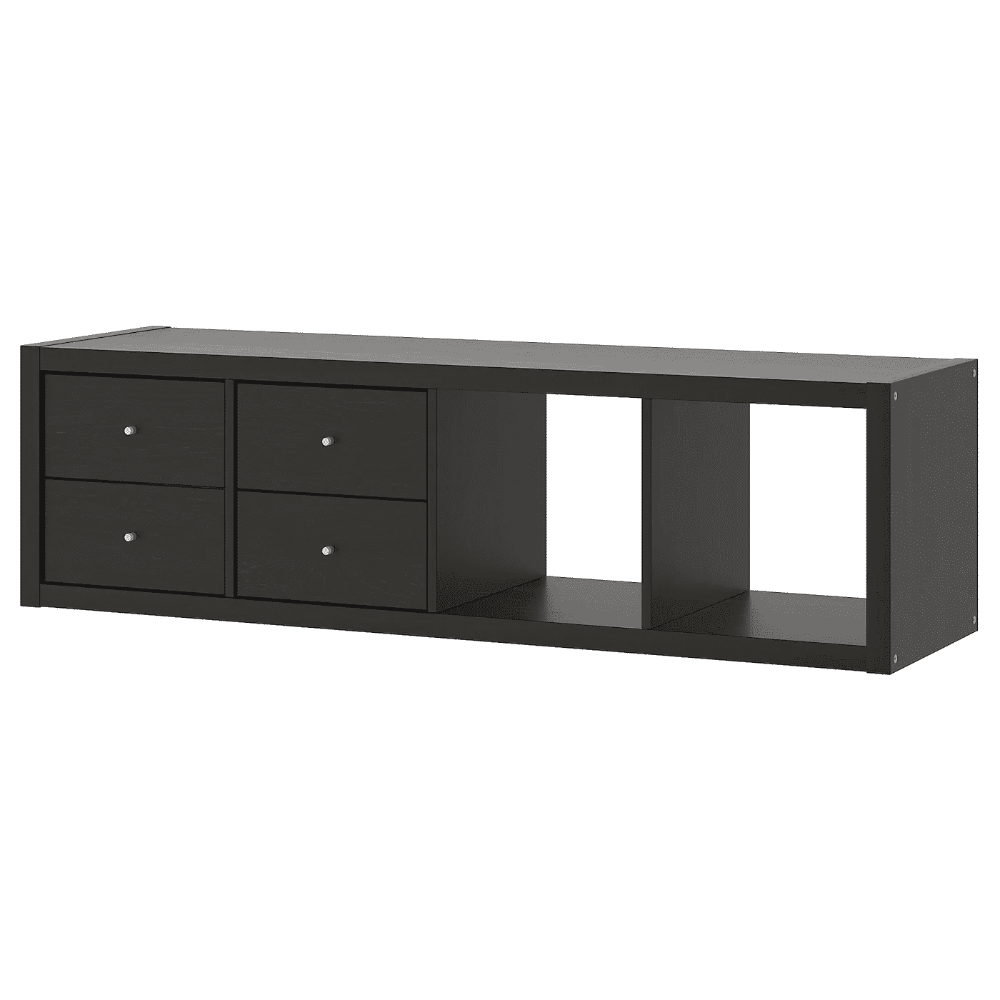 KALLAX Shelf unit with 2 inserts, black-brown