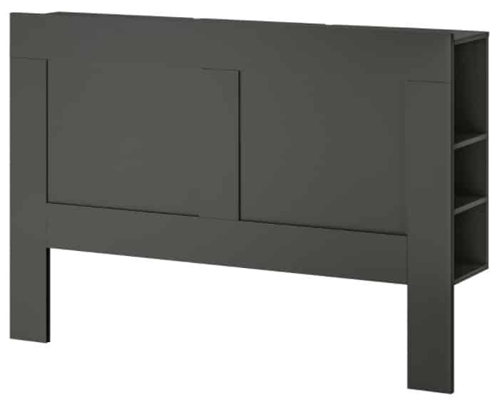 BRIMNES Headboard with Storage Compartment Gray