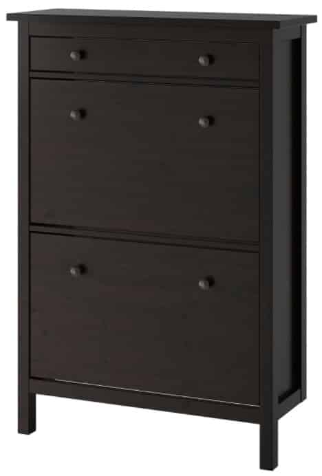 HEMNES Shoe Cabinet, Black-Brown, 2 Compartments