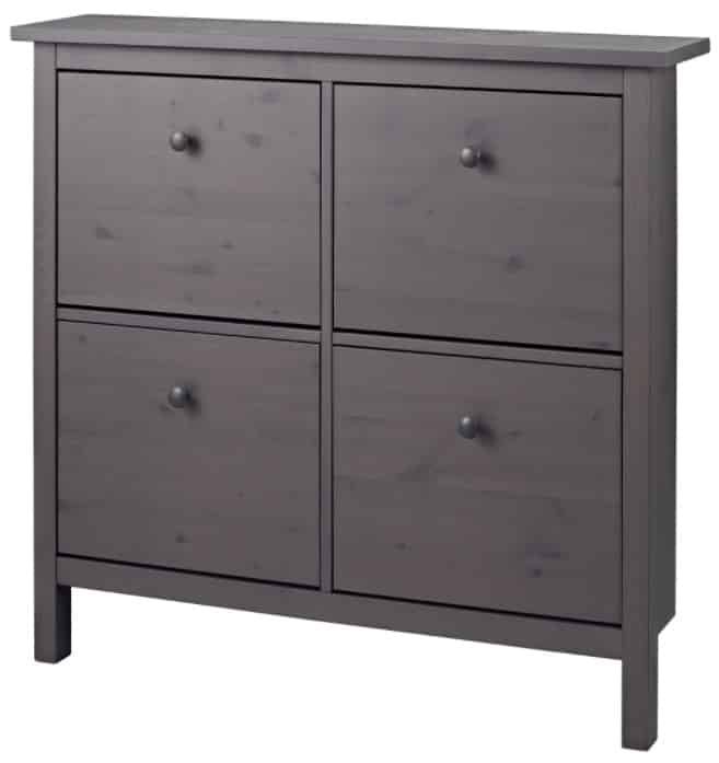 HEMNES Shoe Cabinet, Dark Gray, 4 Compartments