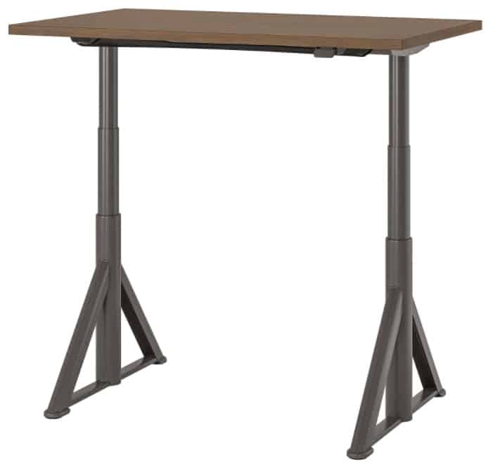 IDÅSEN Desk Sit Stand, Brown & Dark Gray