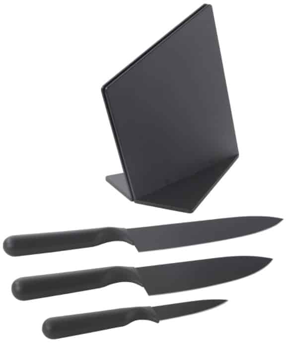 JÄMFÖRA Knife Block with 3 Knives