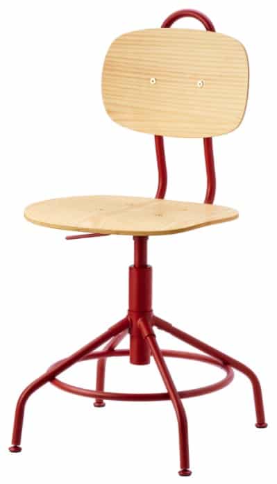 KULLABERG Swivel Chair, Pine & Red