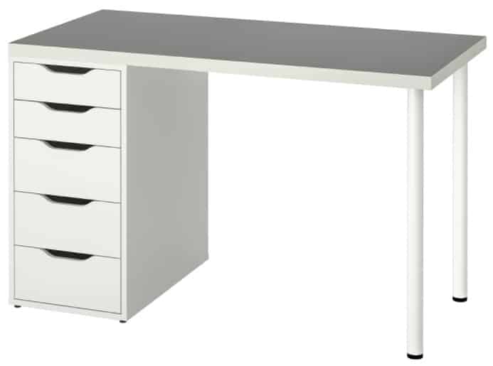 LINNMON ALEX Table, Light Gray White 47 1 4x23 5 8” LINNMON ALEX Table, Light Gray White 47 1 4x23 5 8”