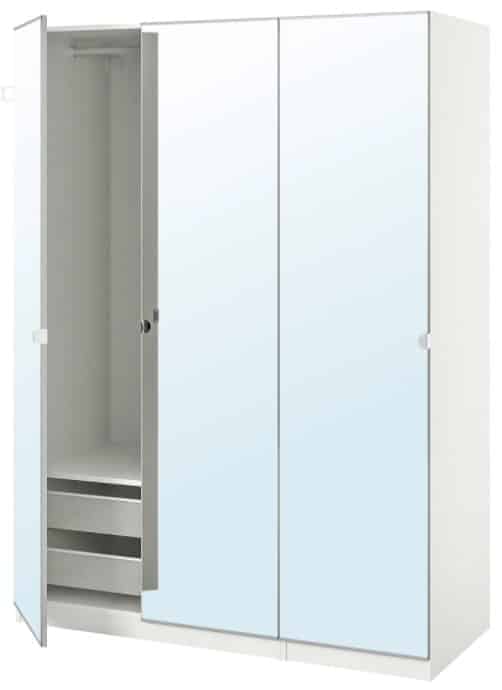 PAX VIKEDAL Wardrobe Combination, Minor Glass White