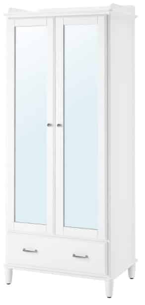 TYSSEDAL Wardrobe, Mirror Glass White