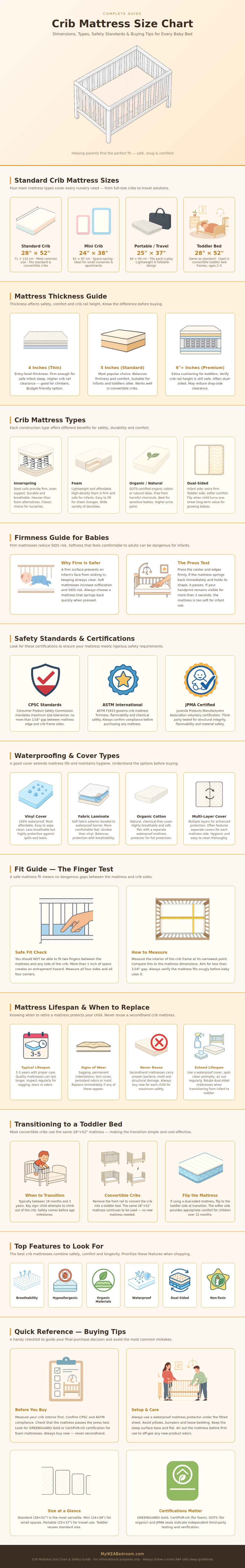 Crib Mattress Size Chart
