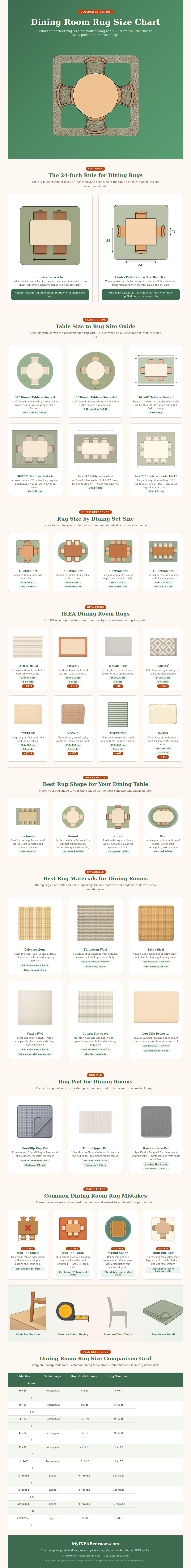 Dining Room Rug Size Chart