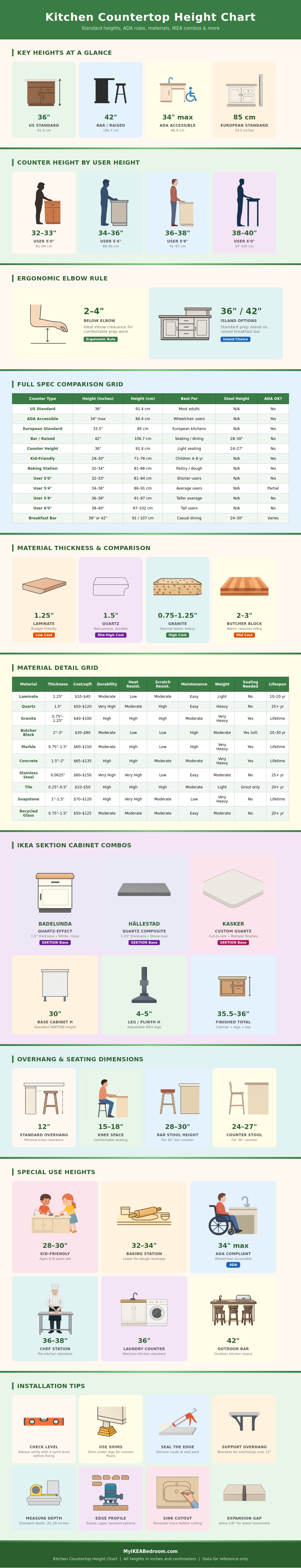 Kitchen Countertop Height Chart