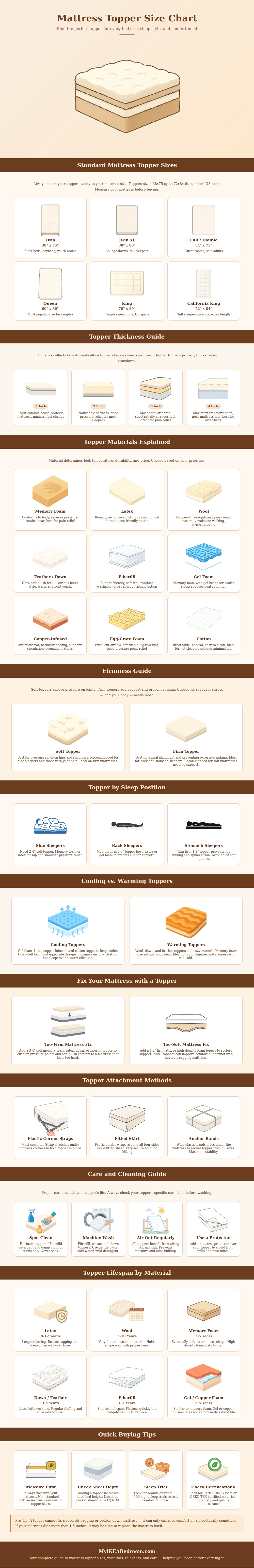 Mattress Topper Size Chart