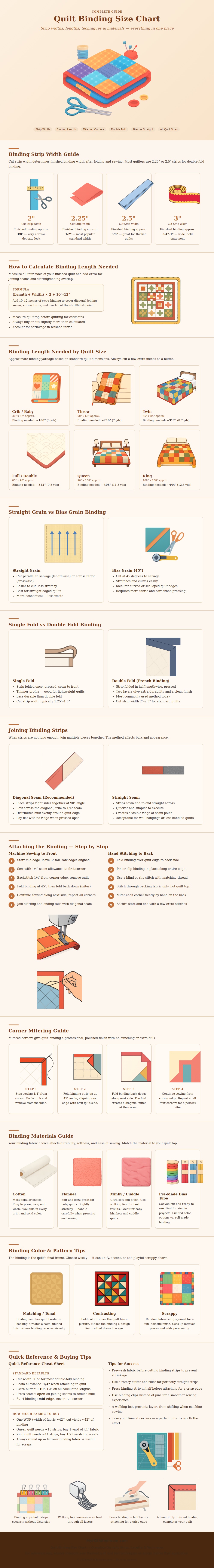 Quilt Binding Size Chart