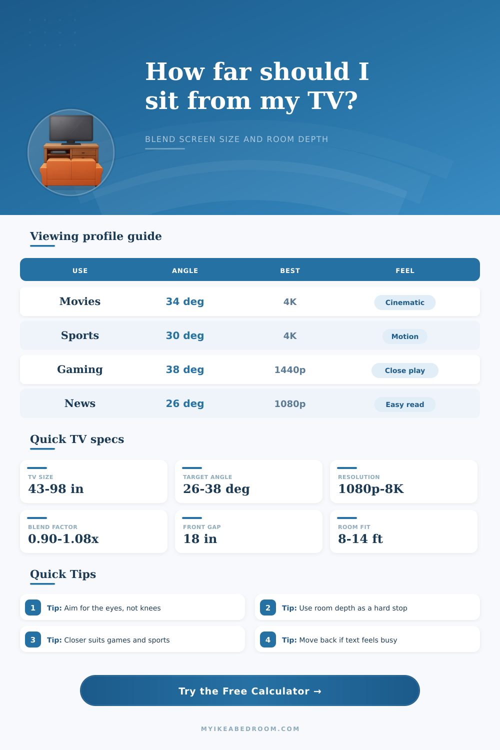 TV Viewing Distance Calculator