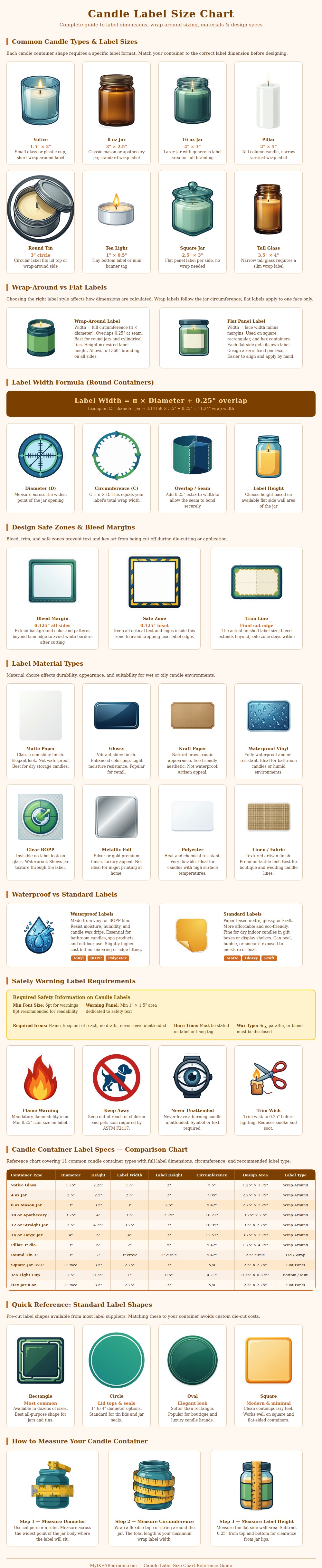 Candle Label Size Chart