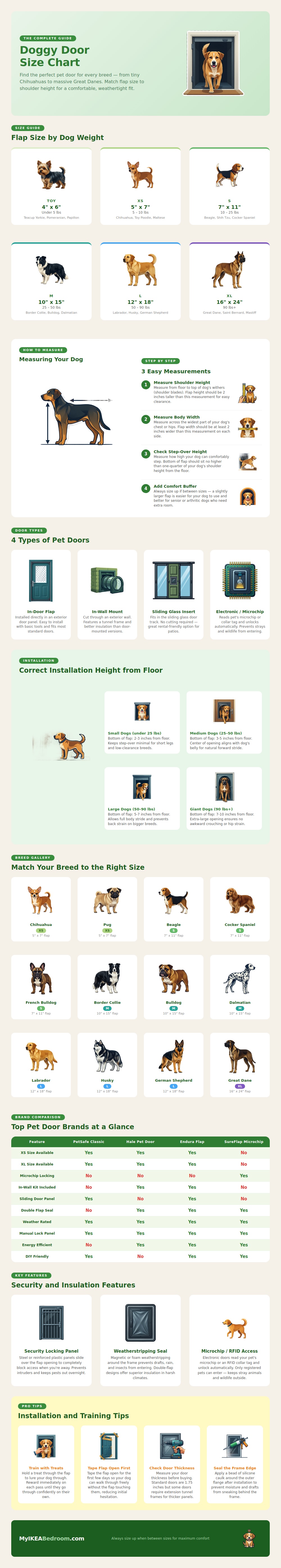 Doggy Door Size Chart