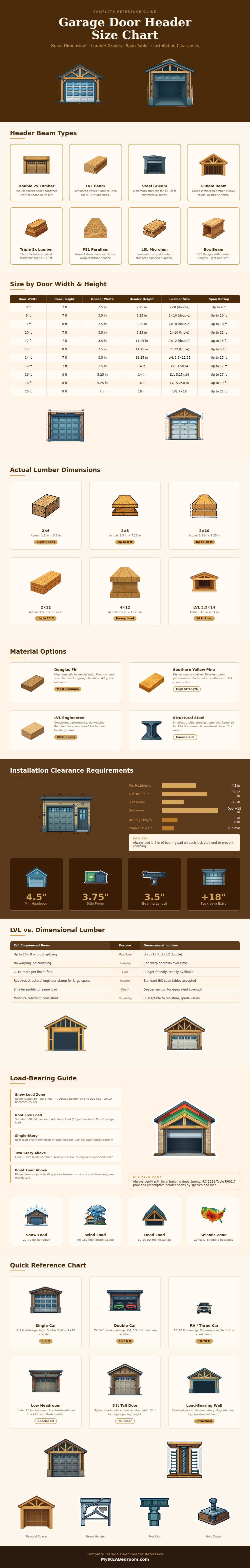 Garage Door Header Size Chart
