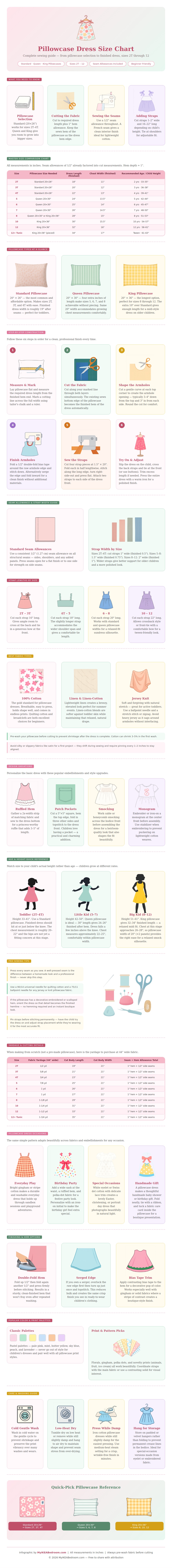 Pillowcase Dress Size Chart