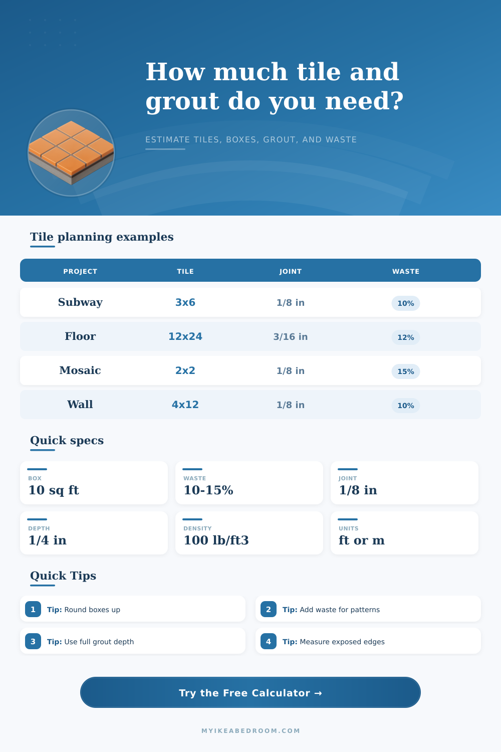 Tile and Grout Calculator