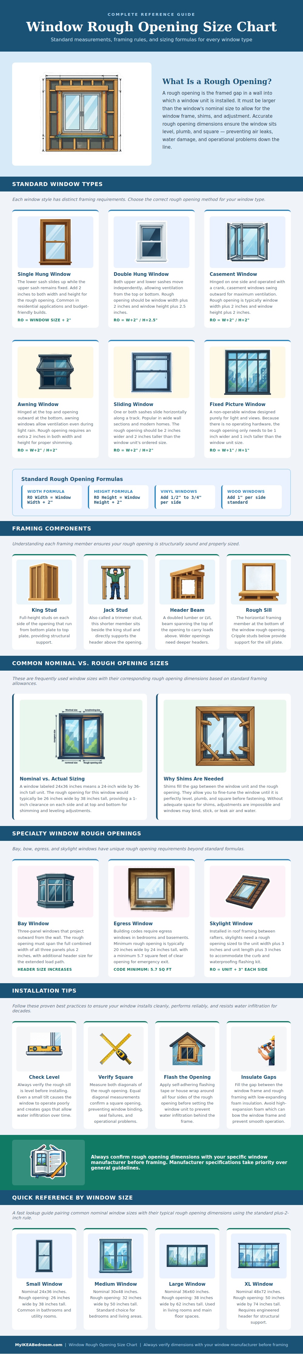 Window Rough Opening Size Chart