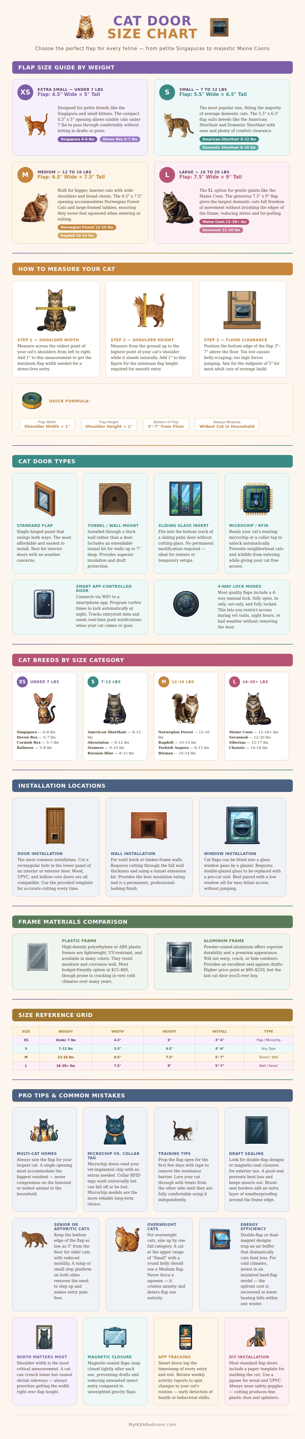 Cat Door Size Chart