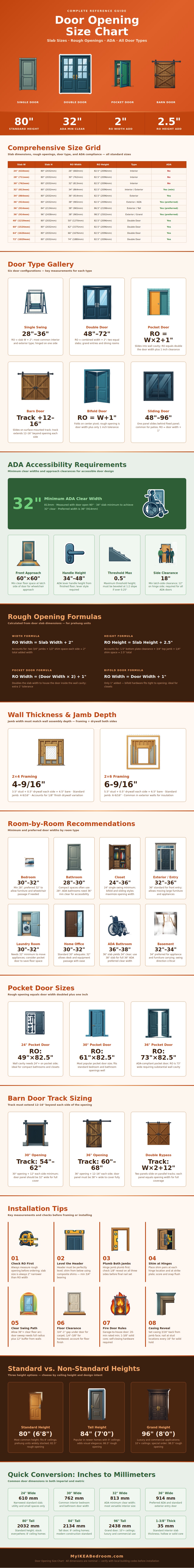 Door Opening Size Chart