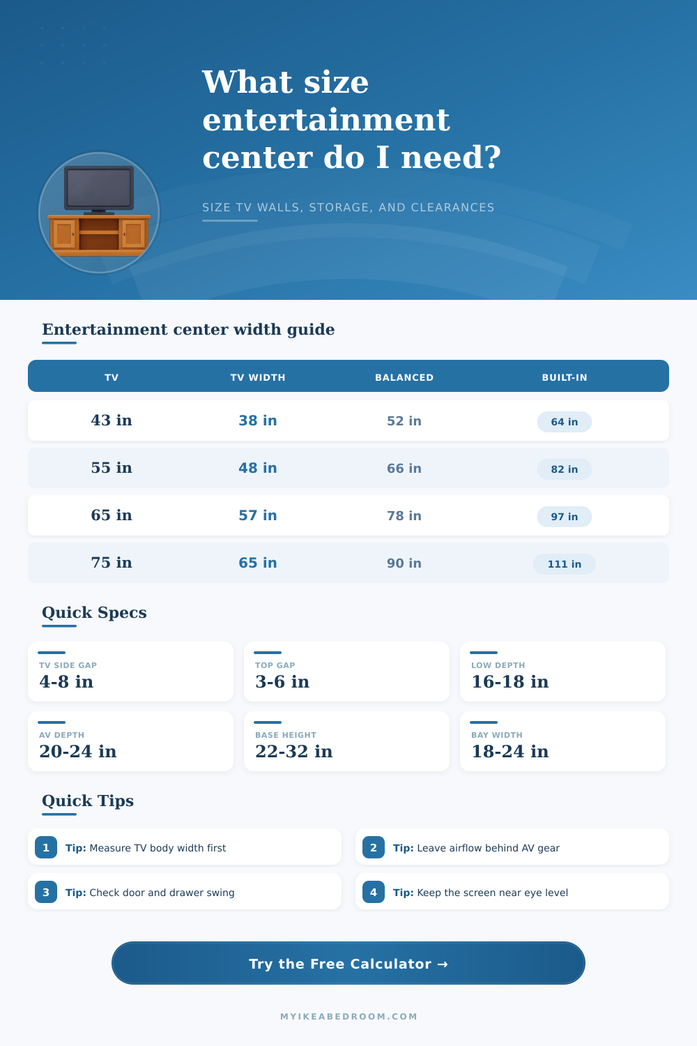Entertainment Center Size Calculator