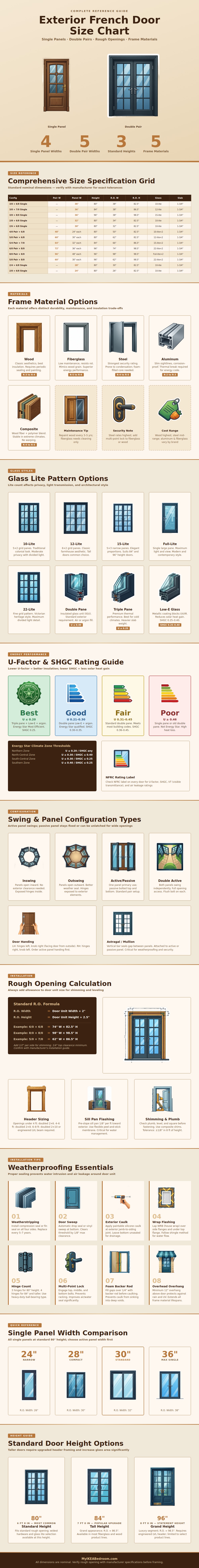 Exterior French Door Size Chart