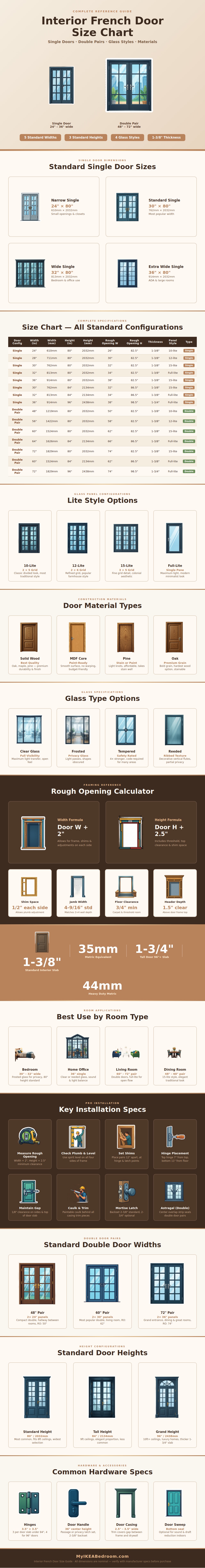 Interior French Door Size Chart