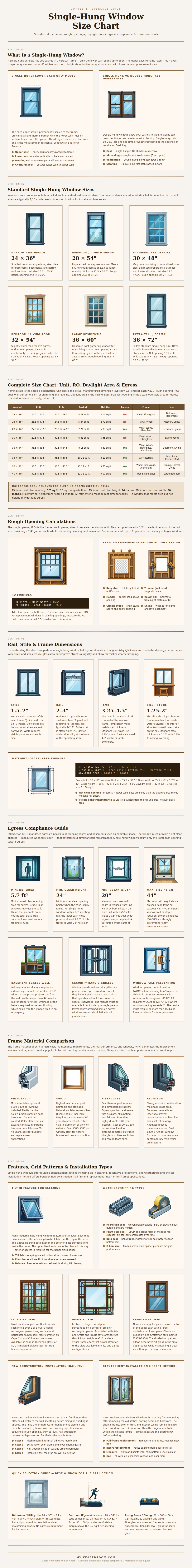 Single-hung Window Size Chart