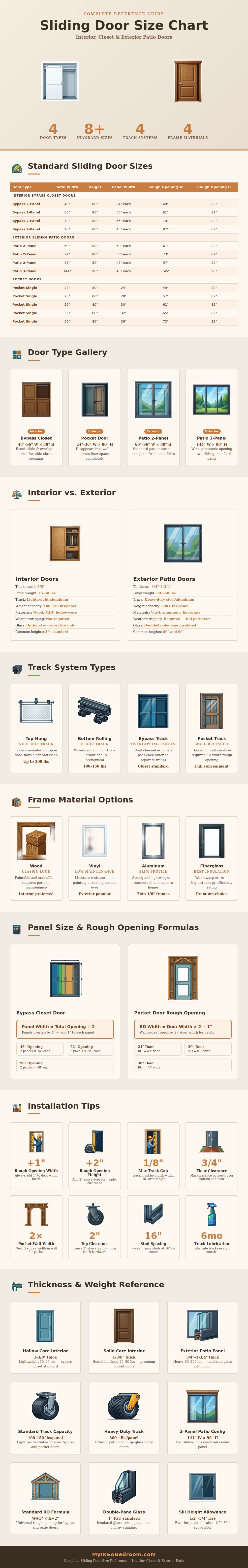 Sliding Door Size Chart