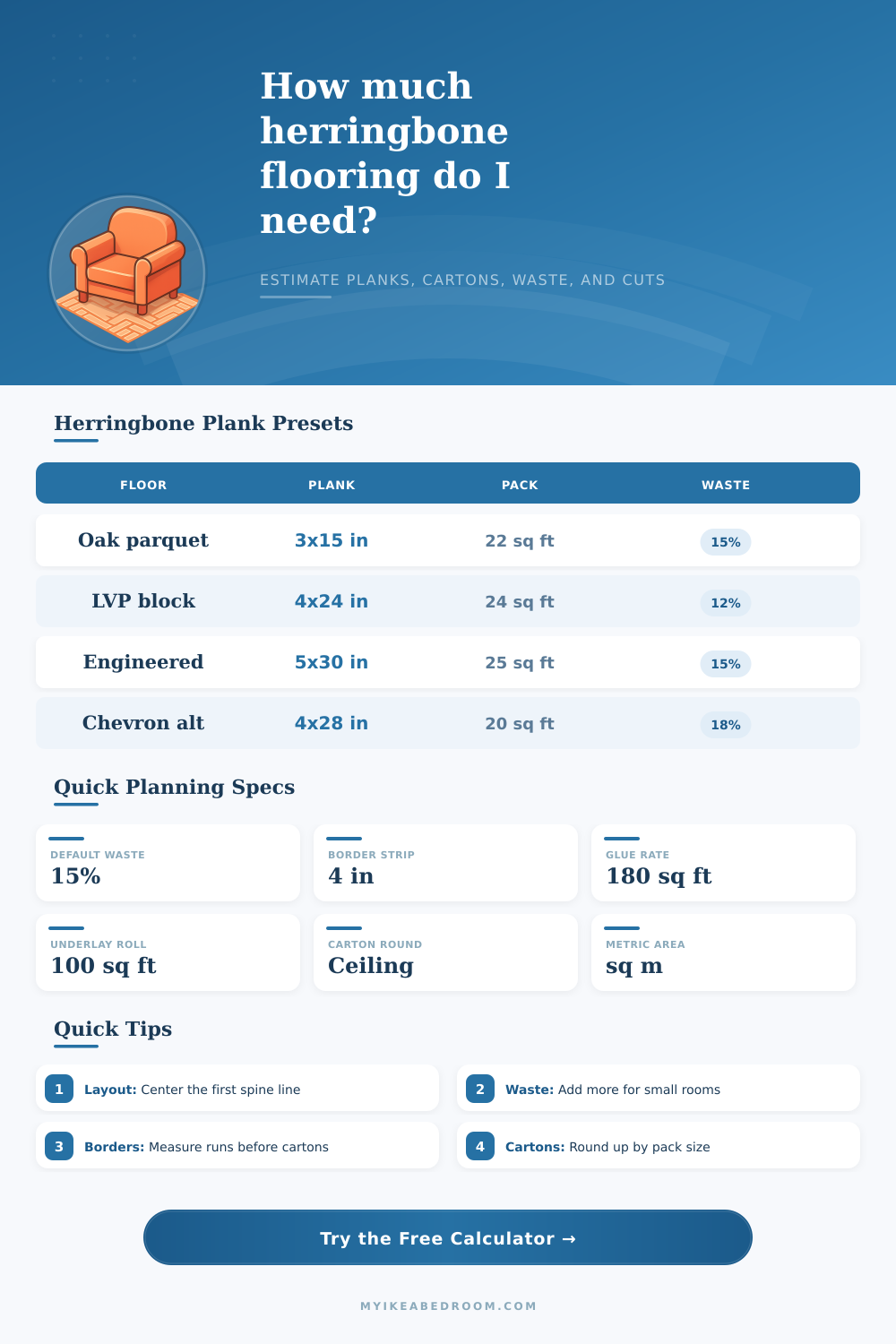 Herringbone Flooring Calculator