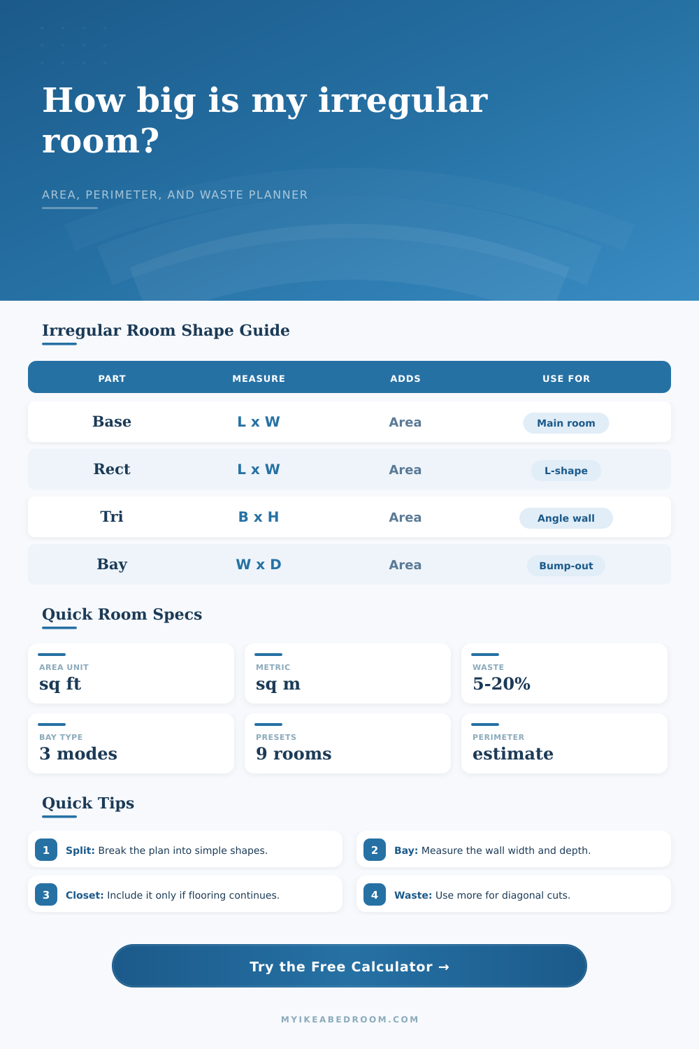 Irregular Room Area Calculator
